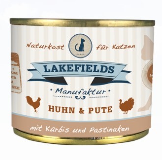 Huhn & Pute mit Kürbis und Pastinaken für die Katze - Lakefields