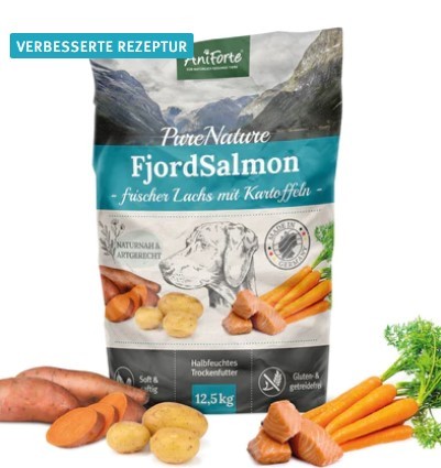 Trockenfutter FjordSalmon mit frischem Lachs und Kartoffeln für Hunde - Aniforte